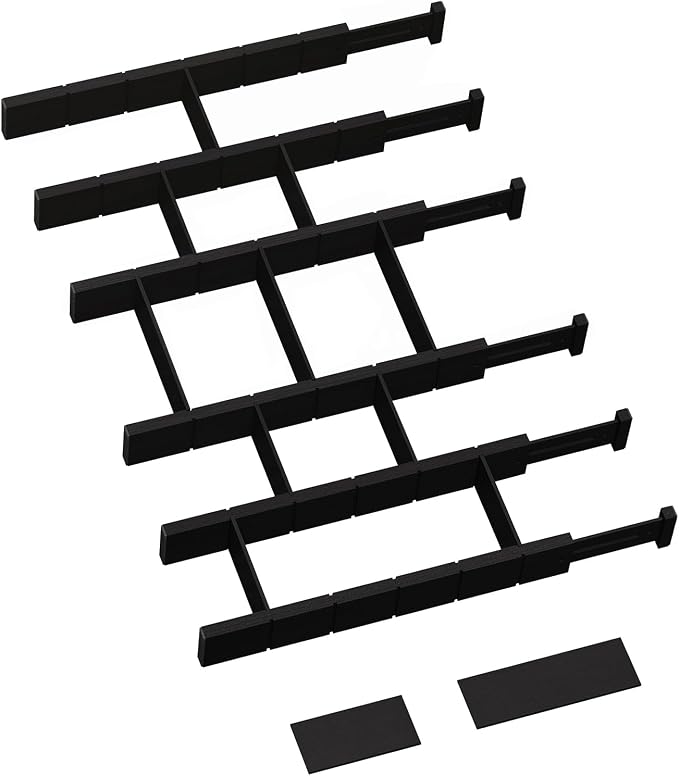 6 Pack Bamboo Drawer Dividers by GZOOGHOME