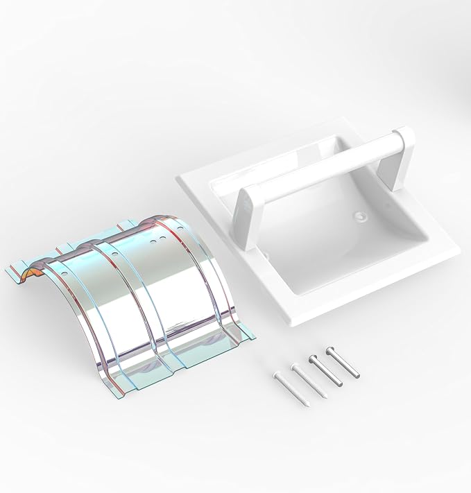 White Recessed Toilet Paper Holder - Image 7