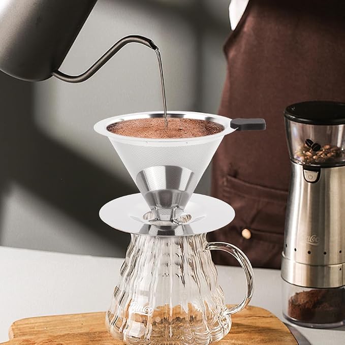 Pour Over Coffee Dripper, Upgraded Double Micro Mesh Filter - Image 7