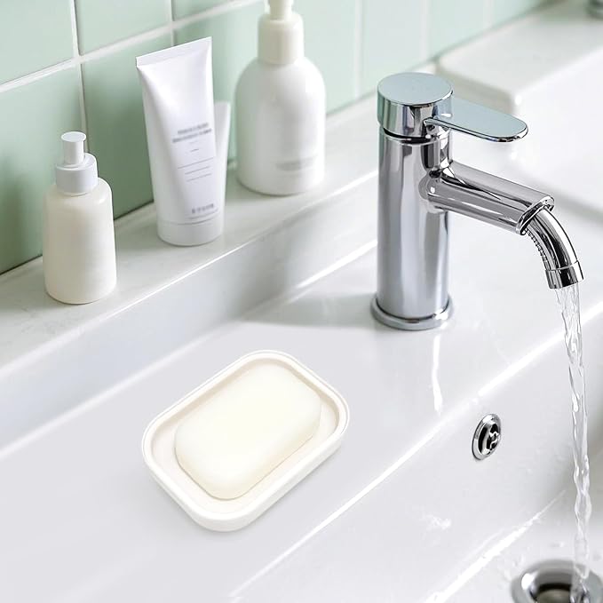 Double Layer Draining Soap Dish, Plastic Dishwashing Sponge Soap Holder - Image 3