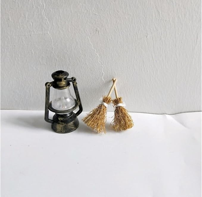 5 Pcs Brown Mini Witches Broomstick Broom Halloween Straw Craft Brush - Image 2