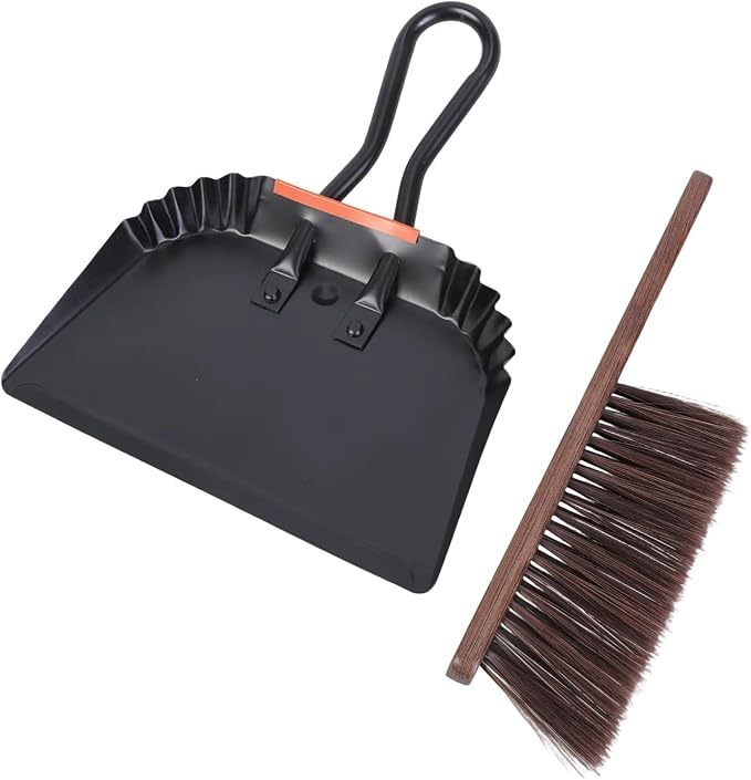 Metal Large Heavy Duty Dustpan and Broom Brush Set Handheld Tool Kits - Image 4