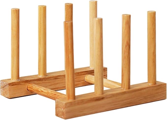 Kunovo Bamboo Dish Rack, Pot lid/Plate/Cutting Board Organizer by Kunovo