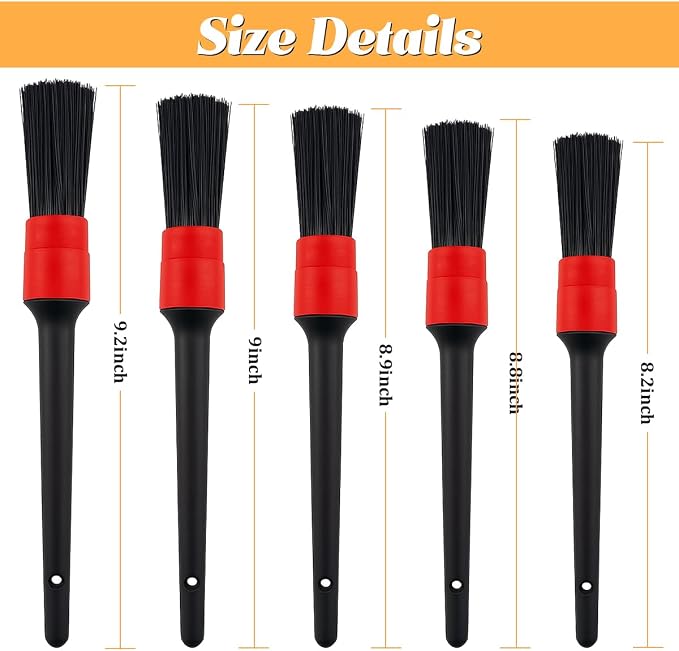 5PCS Car Detailing Brush Set, Ultra Soft Bristle No Scratch Vehicle Air Vent - Image 2