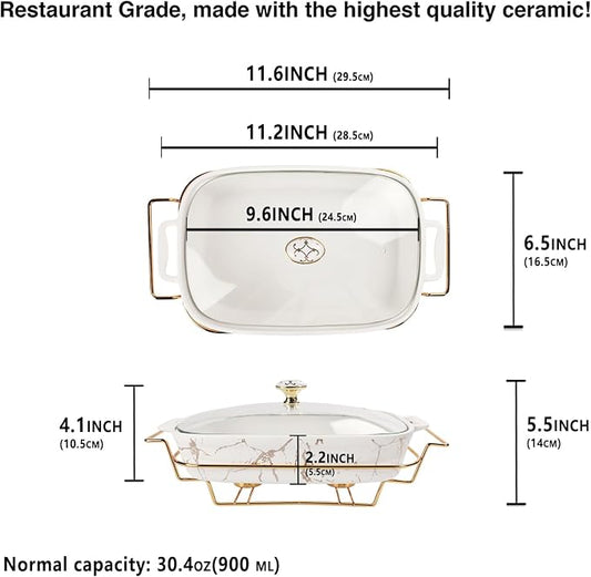 10" x 6" Ceramic Casserole Dish - Image 2