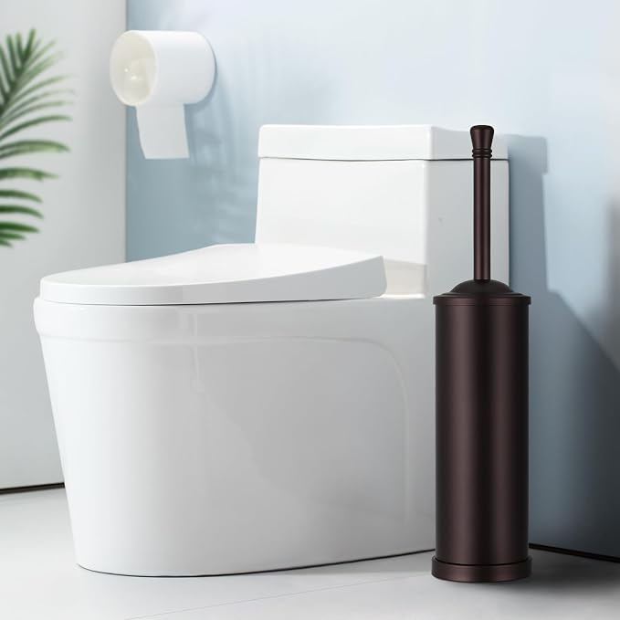 Bronze Toilet Brush and Holder Set, 304 Stainless Steel Toilet Bowl Brush and - Image 7