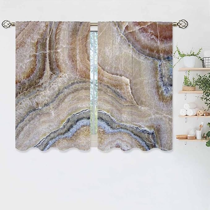 Onyx Marble Kitchen Curtains Nature Stone Surface Pattern Rock Granite Texture - Image 5