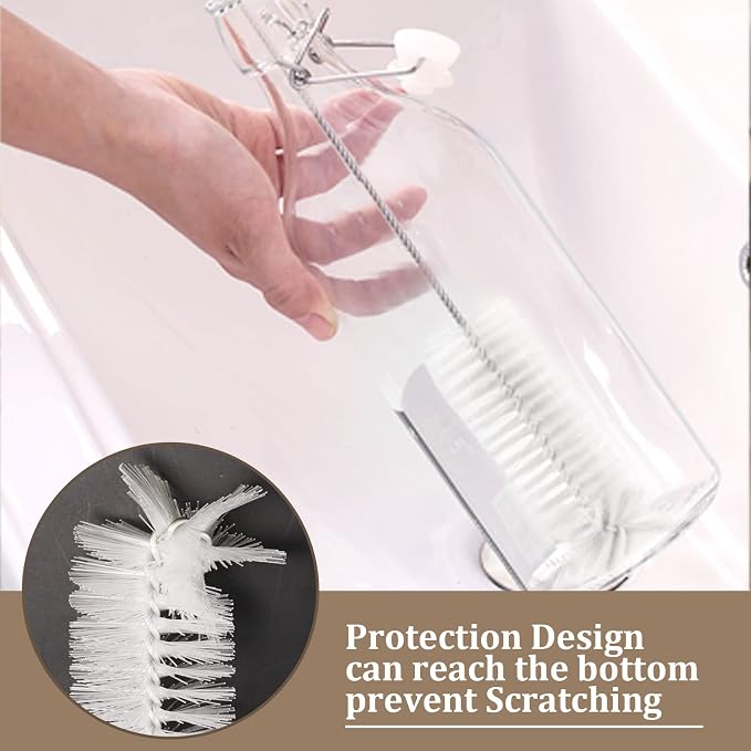 8 Pcs Bottle and Straw Cleaner, Long Deep Nylon Brush - Image 3