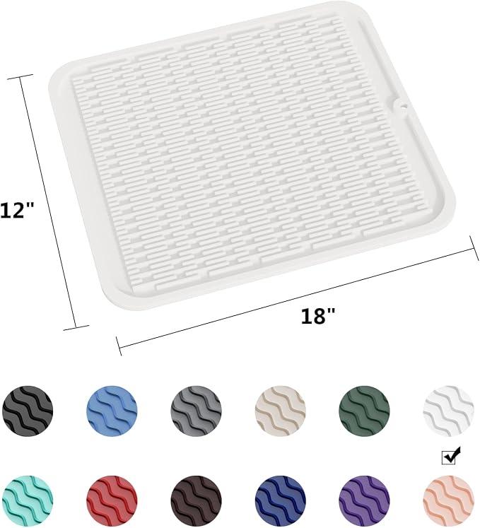 ZLR Silicone Dish Drying Mat for Kitchen Counter, Eco-Friendly Fast Dry Dish Mat - Image 6