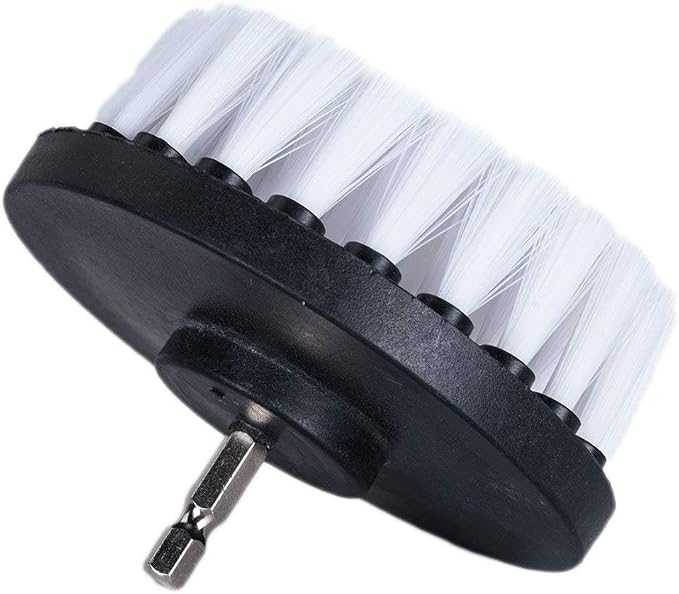 Drill Brush 5 inch Soft Bristle White Quick Change Shaft - Image 4