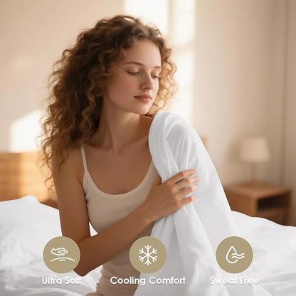 Twin XL Sheet Set - 3 Piece Silky Soft Breathable Bed Sheet & Pillowcase Set, 16" Deep Pocket Hotel Luxury Wrinkle Free Easy Care Bedding Sheets, White