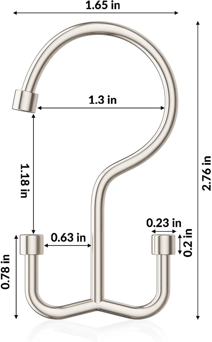 Goowin Shower Curtain Hooks, Shower Curtain Rings, Metal Shower Curtain Hangers - Image 3