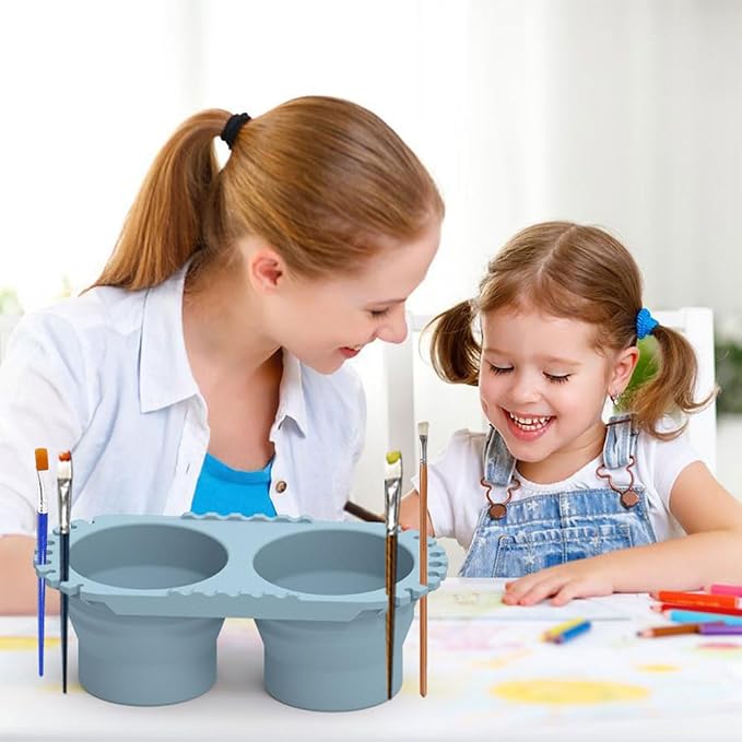 Paint Brush Cleaner Foldable Silicone Cleaning Container 8.8x4.2in gift - Image 4