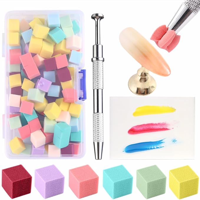 100Pcs Soft Nail Sponges for Ombre Mini Nail Art Sponges by Fcozpjk