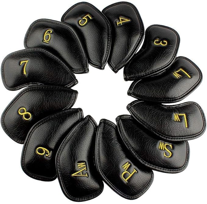 CRAFTSMAN GOLF 12pcs or 1pc Thick Synthetic Leather Golf Iron Head Covers Set by CRAFTSMANGOLF