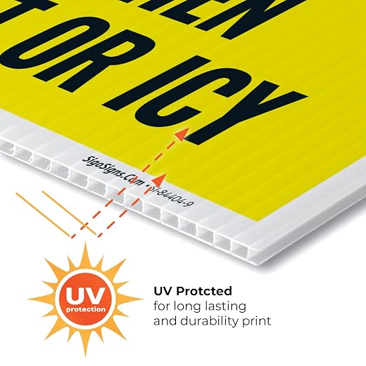 Caution Slippery When Wet or ICY Sign, Double Sided 12x18 Inches, Corrugated - Image 7