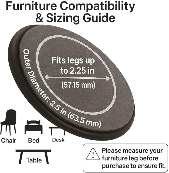 SoftTouch 2 1/2" Round Reusable Carpet Bottom Furniture Caster Cups to Protect - Image 7