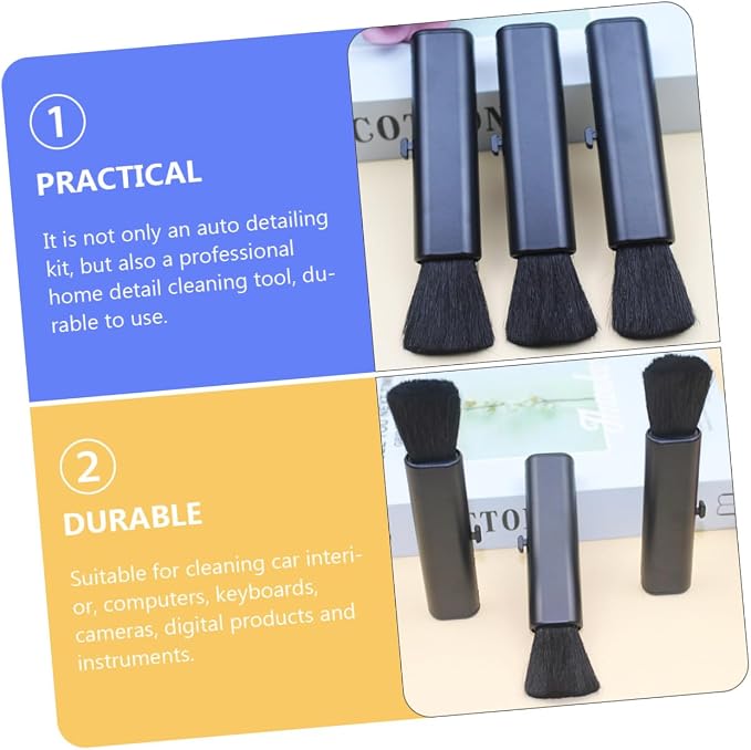 Kichvoe 3pcs Car Air Vent Cleaning Brush Set - Image 3