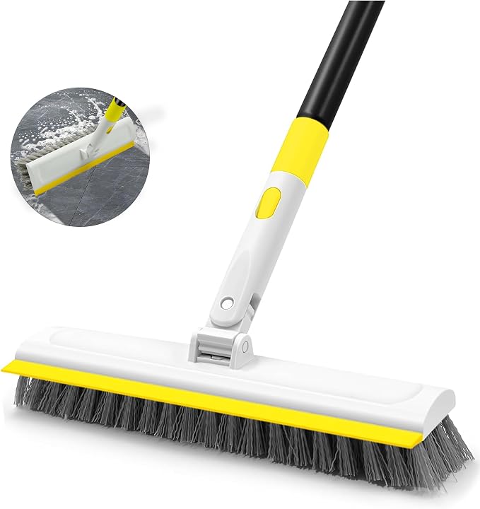 Floor Scrub Brush with 180° Rotating 50" Long Handle by DALIPER