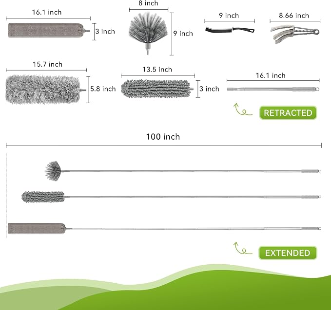 12-in-1 Professional Deep Cleaning System, 100-inch Extendable Duster - Image 4