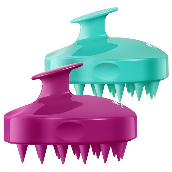 HEETA Hair Scalp Massager Shampoo Brush 2 Pack, Soft Silicone Bristles to by HEETA