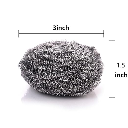 6 Pack Stainless Steel Wool Scrubber, Scrubbing Scouring Pad, Steel Wool - Image 2