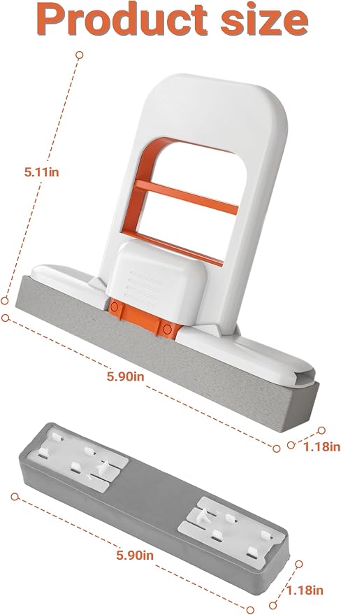 Self-Squeeze Mini Mop & Crevice Brush Set, Cleaning Tool - Image 5