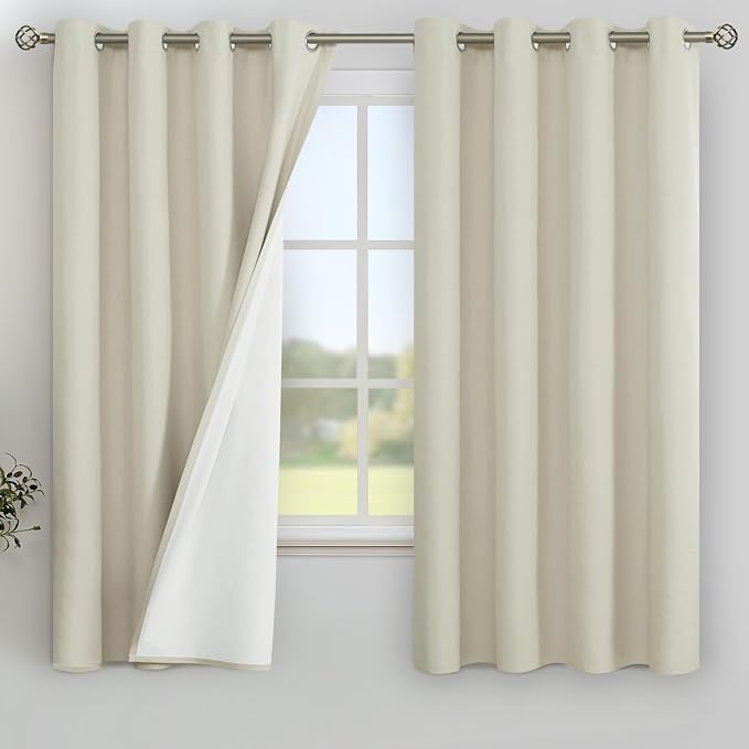 YoungsTex 68 Inch Length Linen Blackout Curtains by YoungsTex