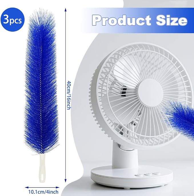 3Pcs Fan Cleaning Brush, Bendable Fan Cleaner Brush Duster - Image 2