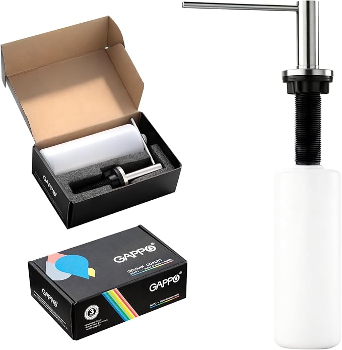 GAPPO Soap Dispenser for Kitchen Sink, Built in Sink Soap Dispenser, Brushed - Image 5