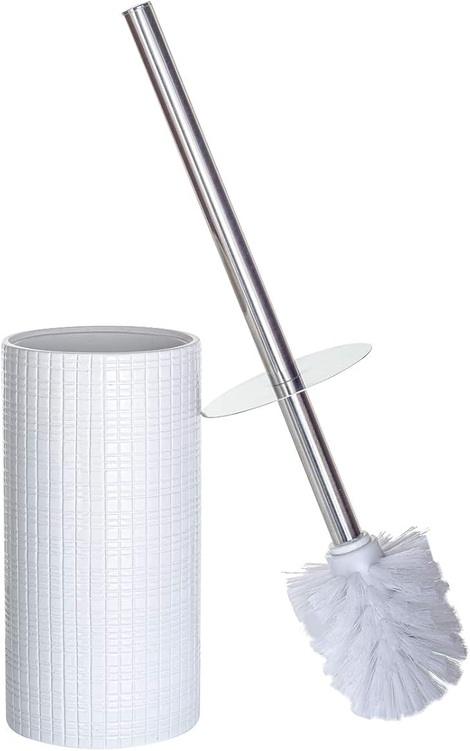Creative Scents Estella White Toilet Brush Set by CreativeScents