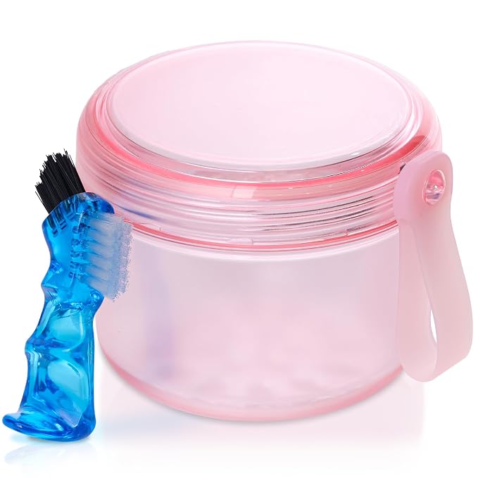 Denture Case, Leak Proof Denture Bath Cup by Heigoeost