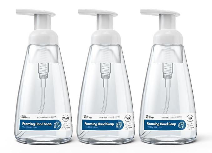 Clean Revolution Ready to Use Foaming Hand Soap| Three Pack | Jumbo 15oz by CleanRevolution