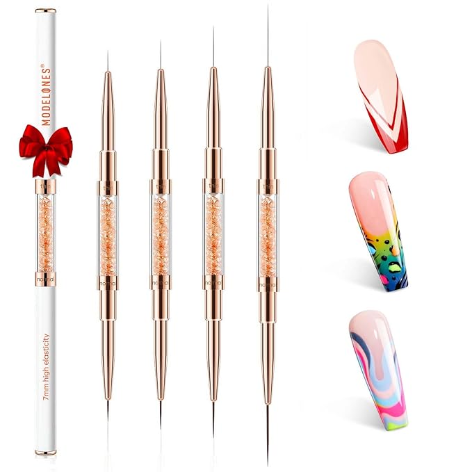 modelones Nail Art Brushes, Super Fine Liner Nail Brush Kit Dual-ended by MODELONES