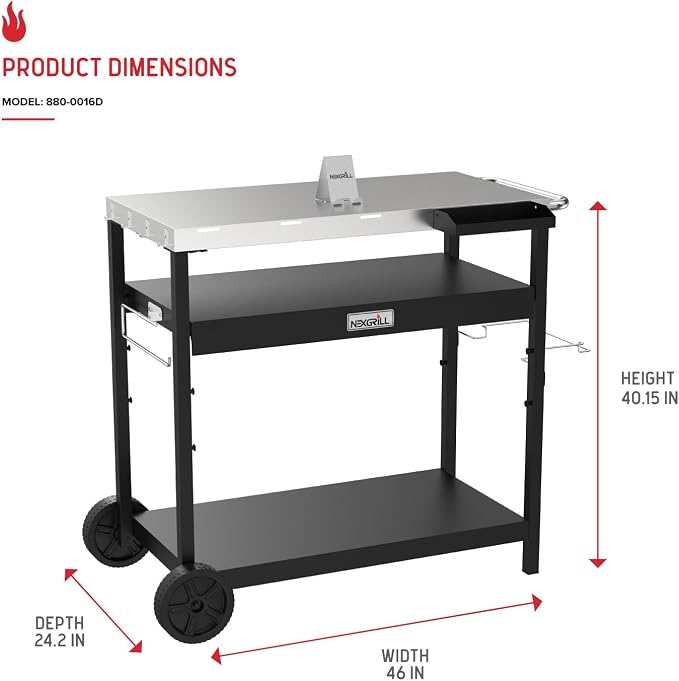 Nexgrill Large Stainless Steel Grill Table - Image 3