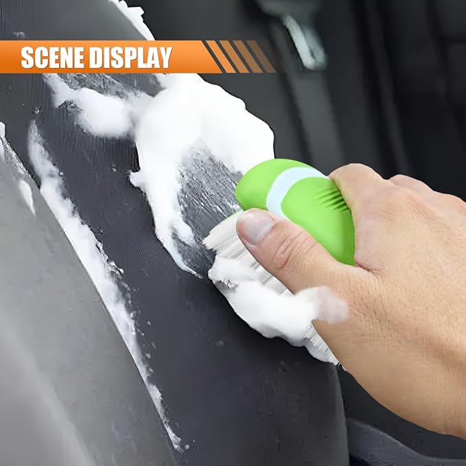 Car Carpet and Upholstery Cleaning Brush, Stiff Bristle Car Detailing Carpet - Image 5