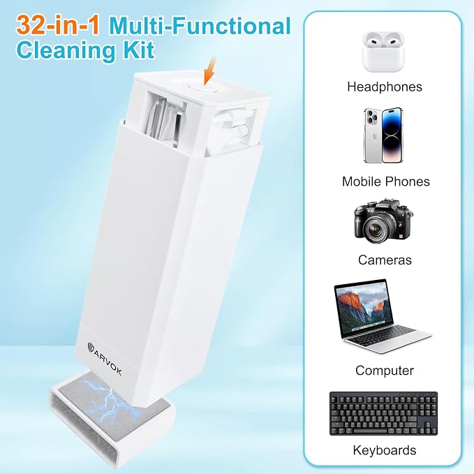 ARVOK Phone and Laptop Cleaning Kit, 32 in 1 Computer Laptop Cleaner Kit - Image 4