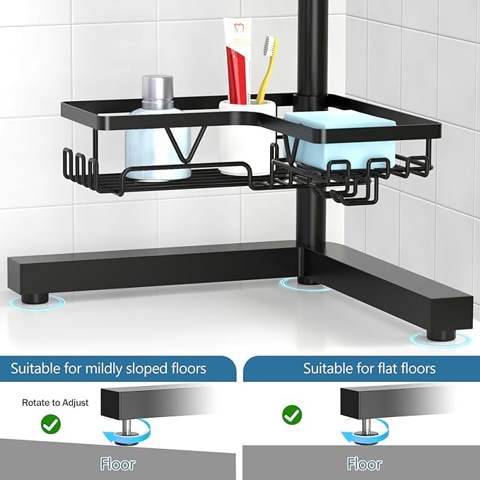 KEGII Floor Shower Caddy Standing – 4-Tier Corner Shower Organizer - Image 3