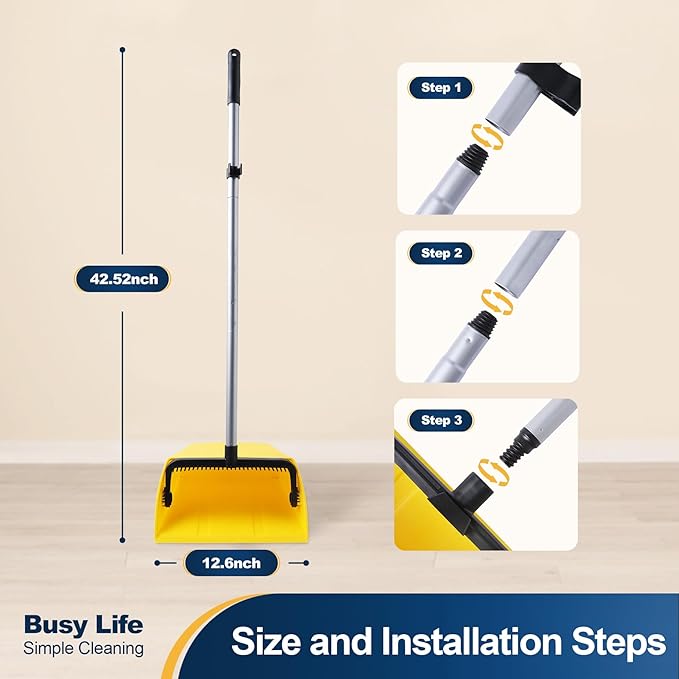 Yocada Heavy-Duty Corn Broom Commercial Dustpan Set - Image 5