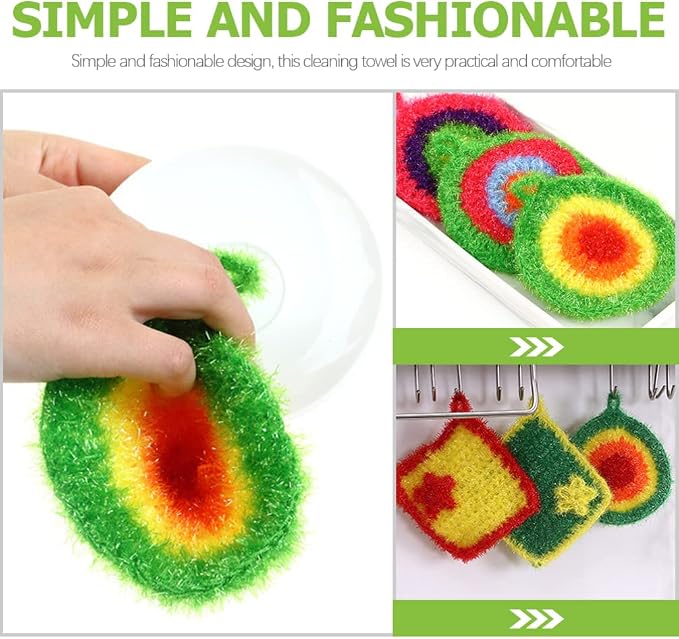 5Pcs Dish Sponge Cleaning Scrubber, 6.3in Round Polyester Dishwashing Swedish - Image 4