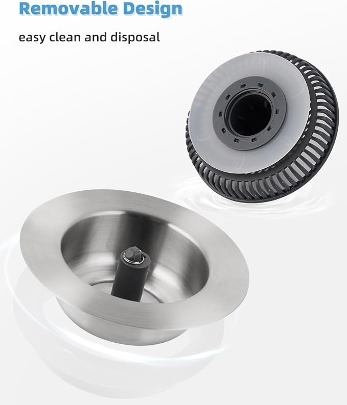 Universal 3 in 1 Kitchen Sink Drain Strainer Stopper Combo, Anti-Clog and Easy - Image 6