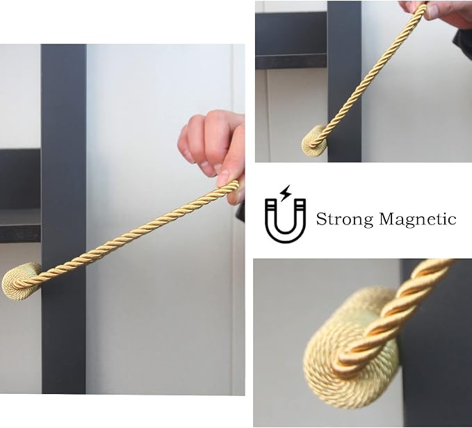 Magnetic Curtain Tiebacks 2 Pack Gold Curtain Rope Tieback Curtain Holders - Image 5