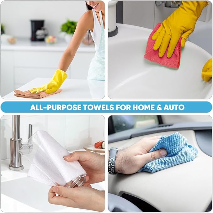 AIDEA Microfiber Cleaning Cloth Roll, 55 Sheets Shop Towels Washable, - Image 5