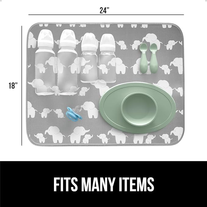 GORILLA GRIP Ultra Water Absorbent Microfiber Dish Drying Mat, Quick Dry Thick - Image 6