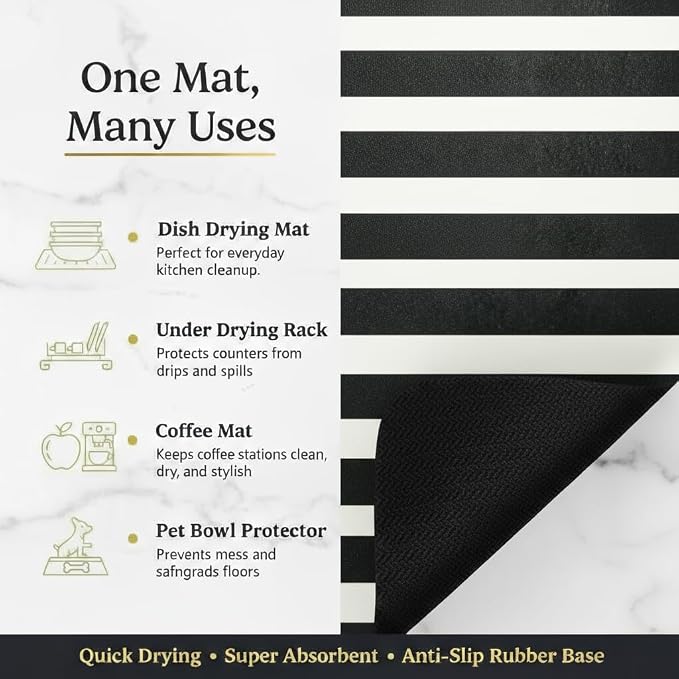 Dish Drying Mat Super Absorbent – 16" x 18" Coffee Mat - Image 6