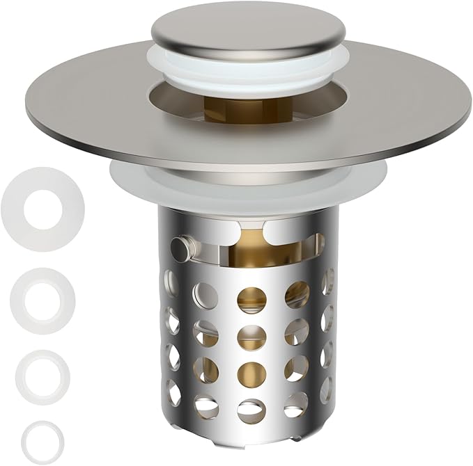 Universal Bathroom Sink Drain Strainer Hair Catcher Upgraded by Greatcomfortathome