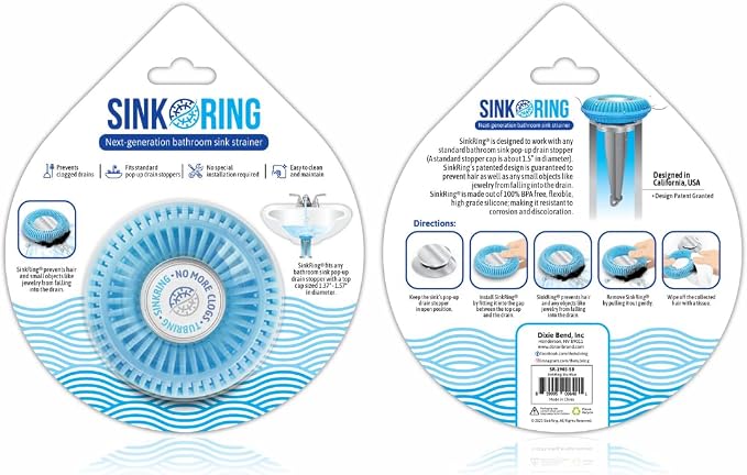 Bathroom Sink Hair Catcher for Pop-Up Drain – SinkRing 1.57" Precision Strainer - Image 6