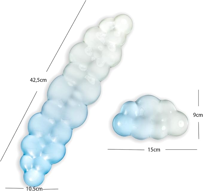 Ergonomic Gel Cloud Keyboard and Mouse Wrist Rest Set – Clear Wrist Rest - Image 8