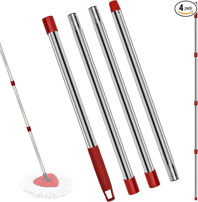 4 Section Stainless Spin Mop Replacement Handle by GFRED