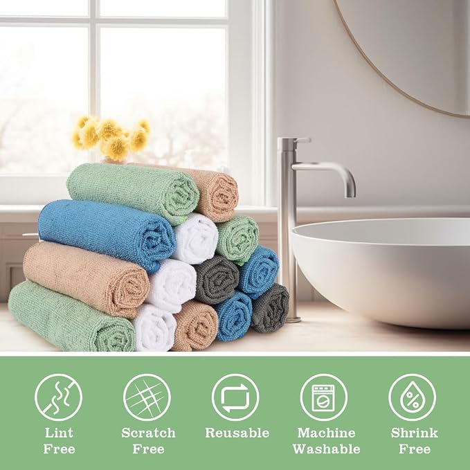 Washcloths Bulk 100 Pack Face Towels, Highly Soft Wash Cloths and Hand Towels - Image 4